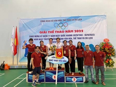 Công đoàn Trung tâm Hỗ trợ sáng tác văn học nghệ thuật tham gia Giải thể thao Công đoàn Bộ Văn hoá Thể thao và Du lịch năm 2022