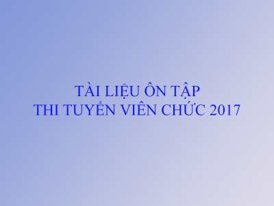 Danh mục tài liệu ôn tập thi tuyển viên chức 2017